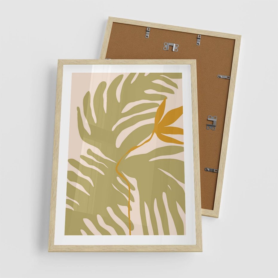 Plakat w ramie 50x70 - Konturem Zmiękczane - minimalistyczny obraz, nowoczesny - rama drewno