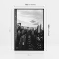 Obraz w ramie 70x100 - Wibracje Miejskiego Życia - miasto, wieżowce - rama czarna