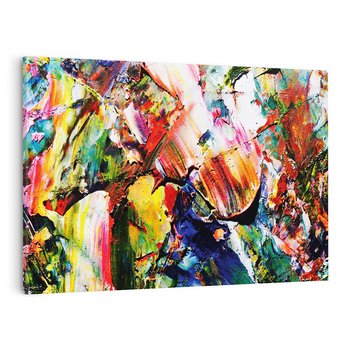 Obraz na płótnie 120x80 - Szalejące ognie kolorów - abstrakcja, farby olejne