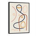 Obraz w ramie 50x70 - Mgnienie Oka - abstrakcja w stylu picasso, beżowe tło - rama czarna