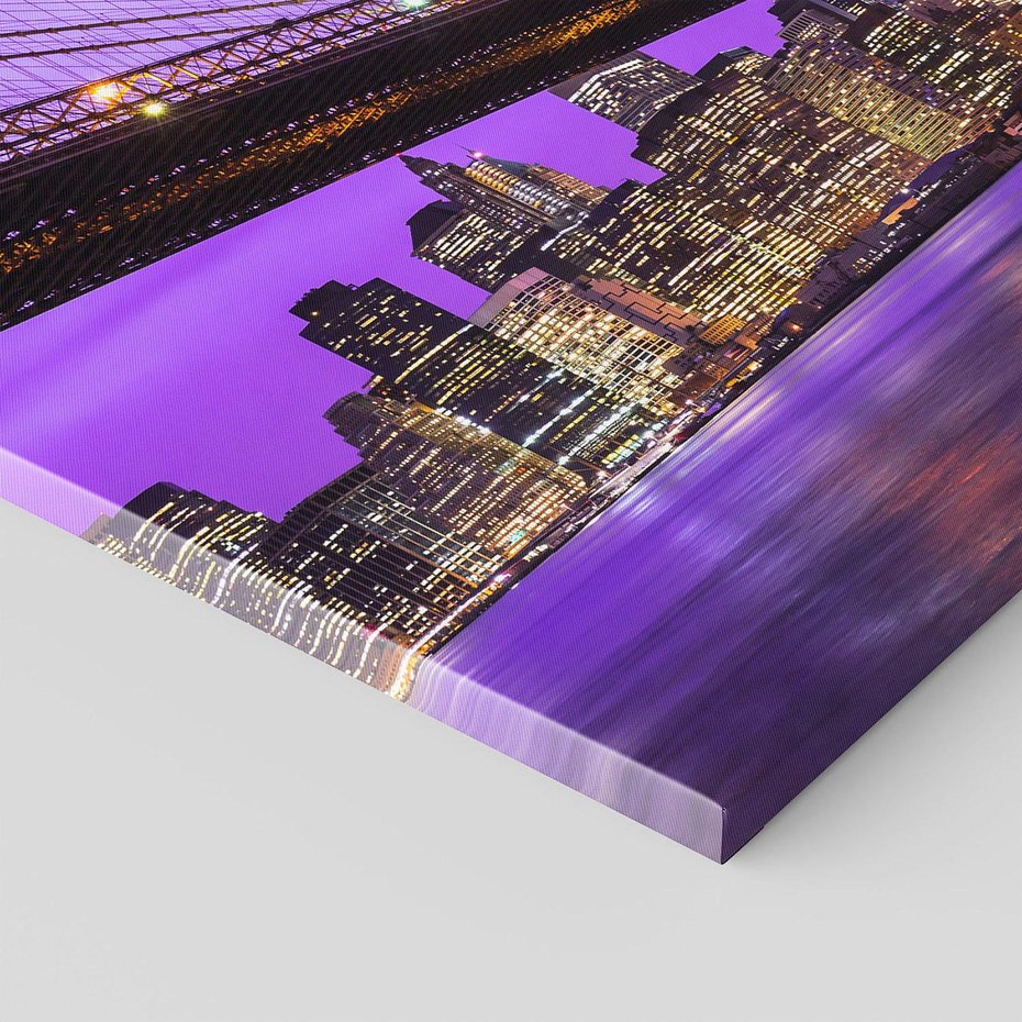 Obraz na płótnie 80x80 - Nocny Spacer po Moście Manhattan - most, Nowy Jork