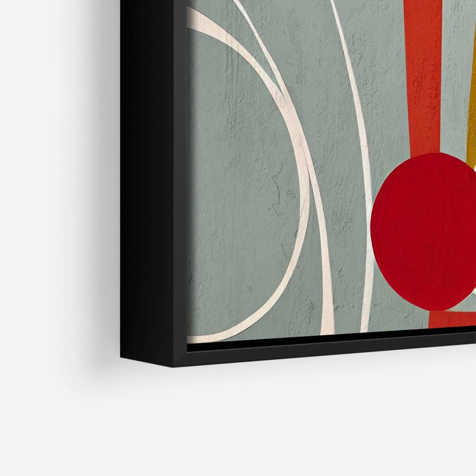 Obraz w ramie 50x50 - Harmonia Kolorowych Impulsów - abstrakcyjny obraz olejny, dziwne formy - rama czarna