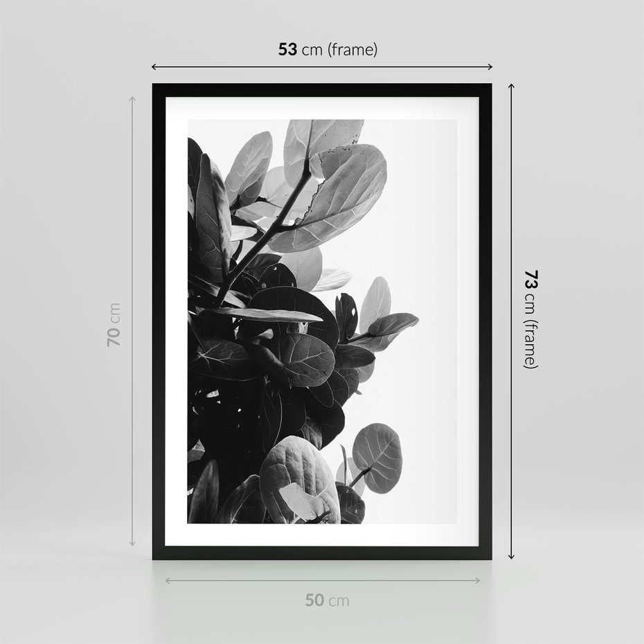 Plakat w ramie 50x70 - Blisko Natury - liście, rośliny tropikalne - rama czarna