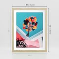Plakat w ramie 40x50 - Kolorowe Balony Pod Niebem - kolorowe balony na tle niebieskiego nieba - rama drewno