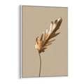 Obraz w ramie 80x120 - Piękno w Detalu - złoty, liść - rama biała