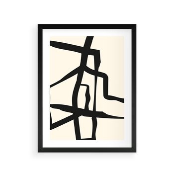 Plakat w ramie 30x40 - Impresje Wymiaru - linie, abstrakcja - rama czarna