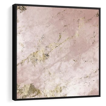Obraz w ramie 50x50 - Piękno w Szczegółach - marmur, złoto - rama czarna