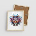 Plakat w ramie 40x50 - Tygrys w graficznej oprawie - tygrys, grafika - rama drewno