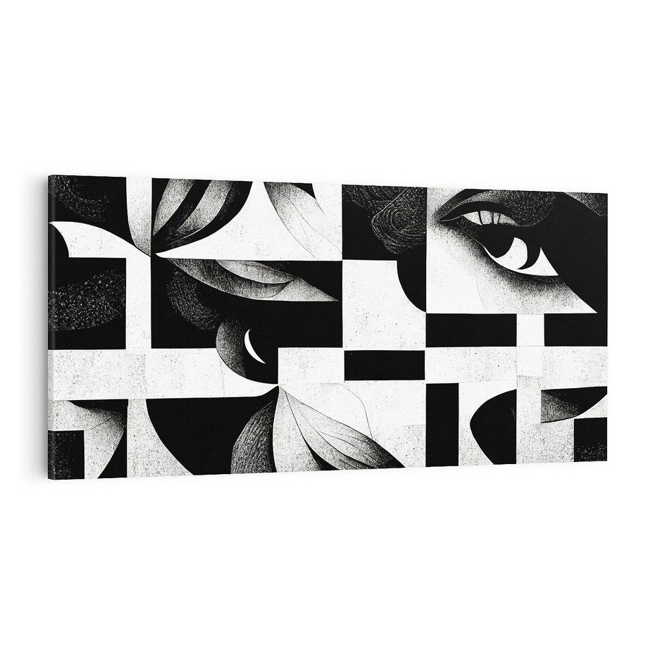 Obraz na płótnie 100x50 - Harmonia świateł i cieni - abstrakcja czarno biała, geometria