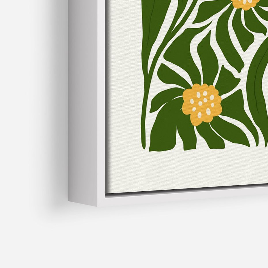 Obraz w ramie 50x70 - Spojrzenie wgłąb roślinnego świata - abstrakcyjne kwiaty, kompozycja - rama biała