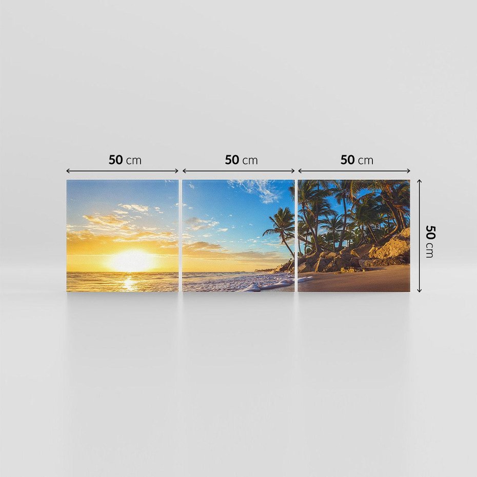 Obraz na płótnie 150x50 - Magia Tropików - zachód słońca,