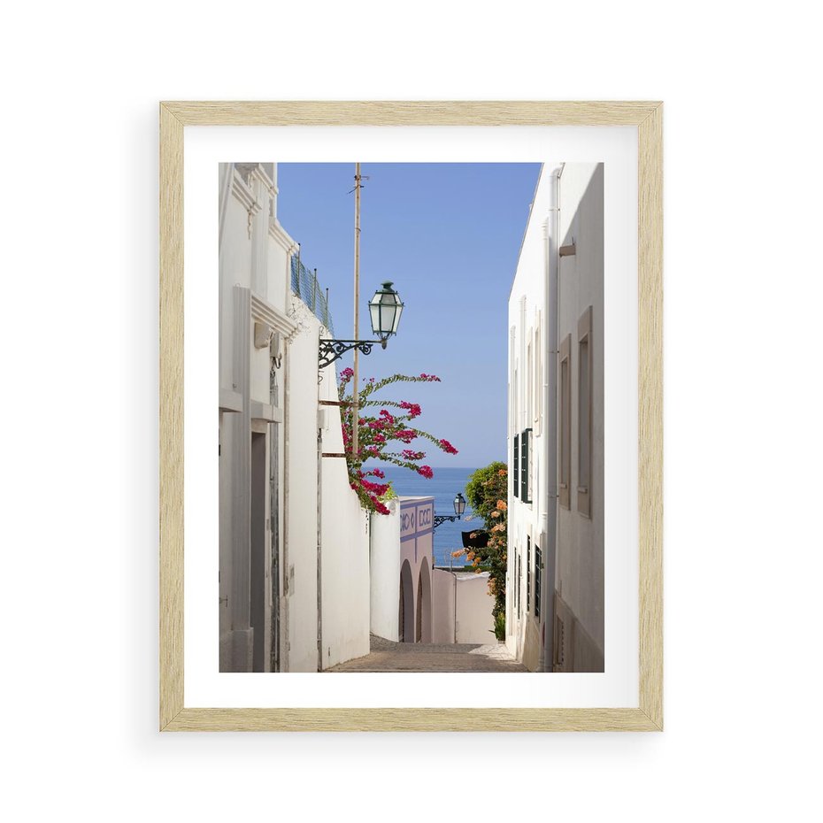 Plakat w ramie 40x50 - Podróże w Czasie: Perspektywiczna Uliczka - uliczka, perspektywa - rama drewno