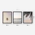 Zestaw obrazy w ramie 40x50 galeria - Tropikalne, palmy, plaża, wakacje - rama czarna