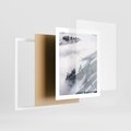Plakat w ramie 40x50 - Czystość Natury - ośnieżone szczyty górskie, pejzaż - rama biała