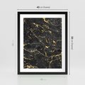 Plakat w ramie 40x50 - Egzotyczny Blask - marmur, złoto - rama czarna