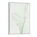 Obraz w ramie 70x100 - Zielona Równowaga Linii - abstrakcyjne delikatne zielone linie, nowoczesny plakat - rama biała