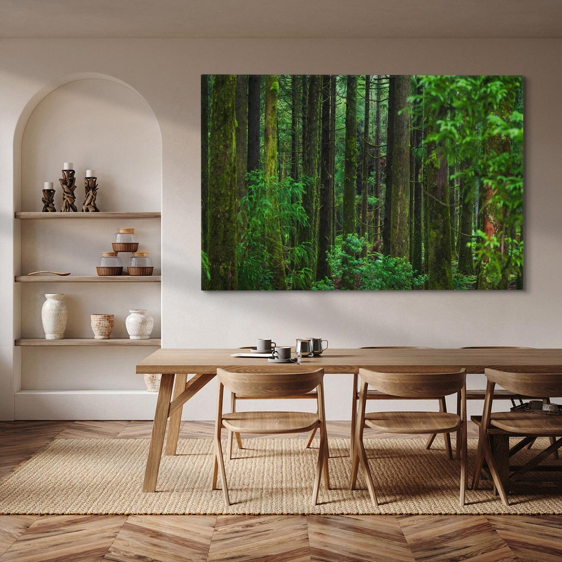 Obraz na płótnie 120x80 - Mistyka leśnej głuszy - las, drzewa