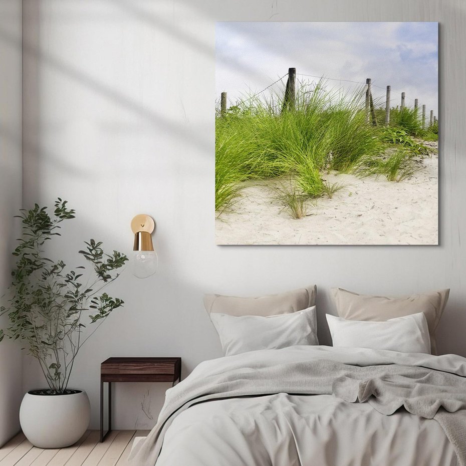 Obraz na płótnie 60x60 - Rajskie wydmy nad plażą - plaża, wydmy