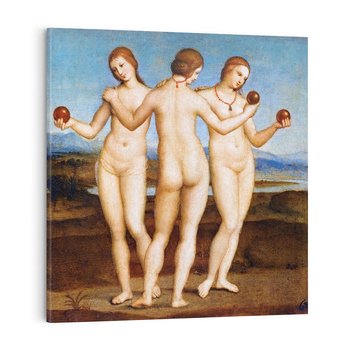 Obraz na płótnie 40x40 - "Trzy Gracje" (1504) Rafael - Reprodukcja - reprodukcja, obraz na płótnie