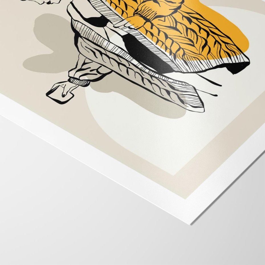 Plakat bez ramy 30x40 - Żółte Akcenty w Grafice - grafika, minimalizm