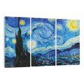 Obraz na płótnie 120x80 - "Gwiaździsta noc" (1889) Vincent van Gogh - Reprodukcja - reprodukcja, obraz na płótnie