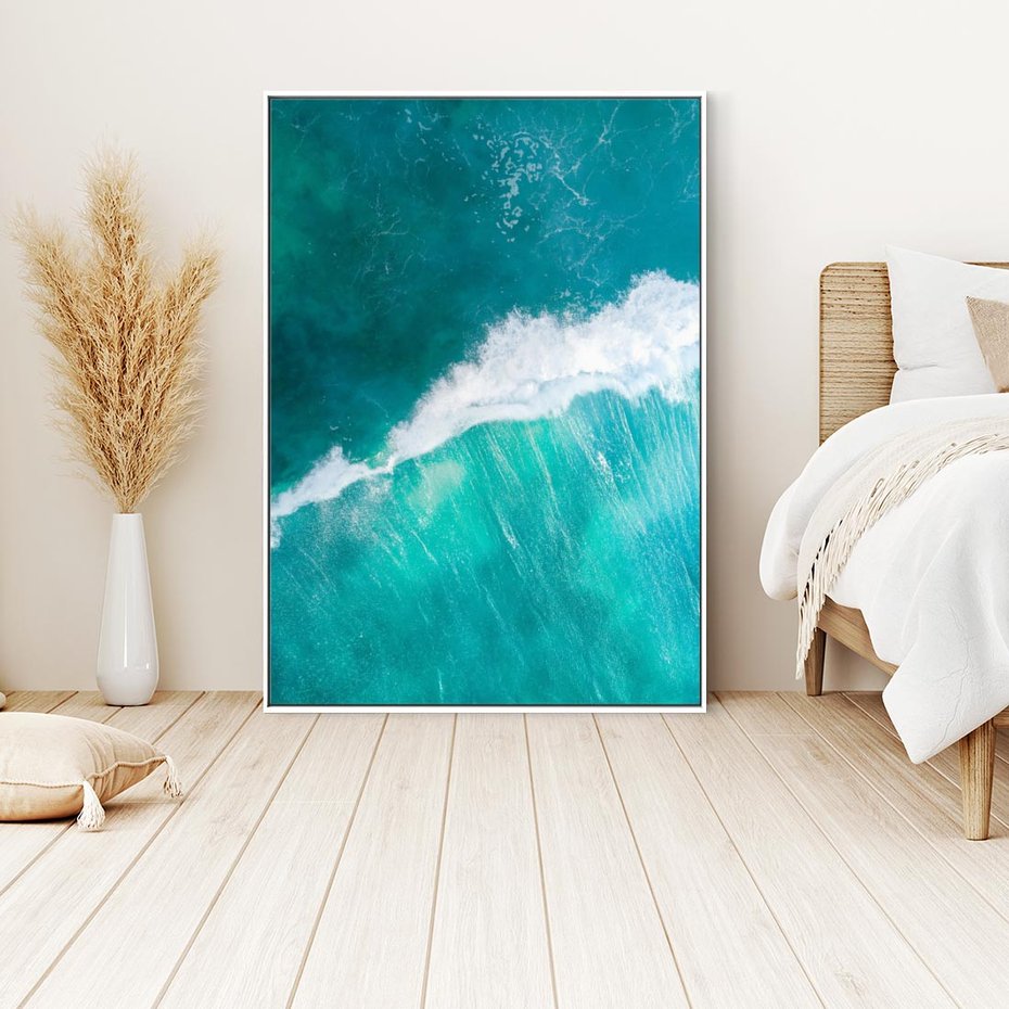 Obraz w ramie 80x120 - Siła i Spokój - morze, ocean - rama biała