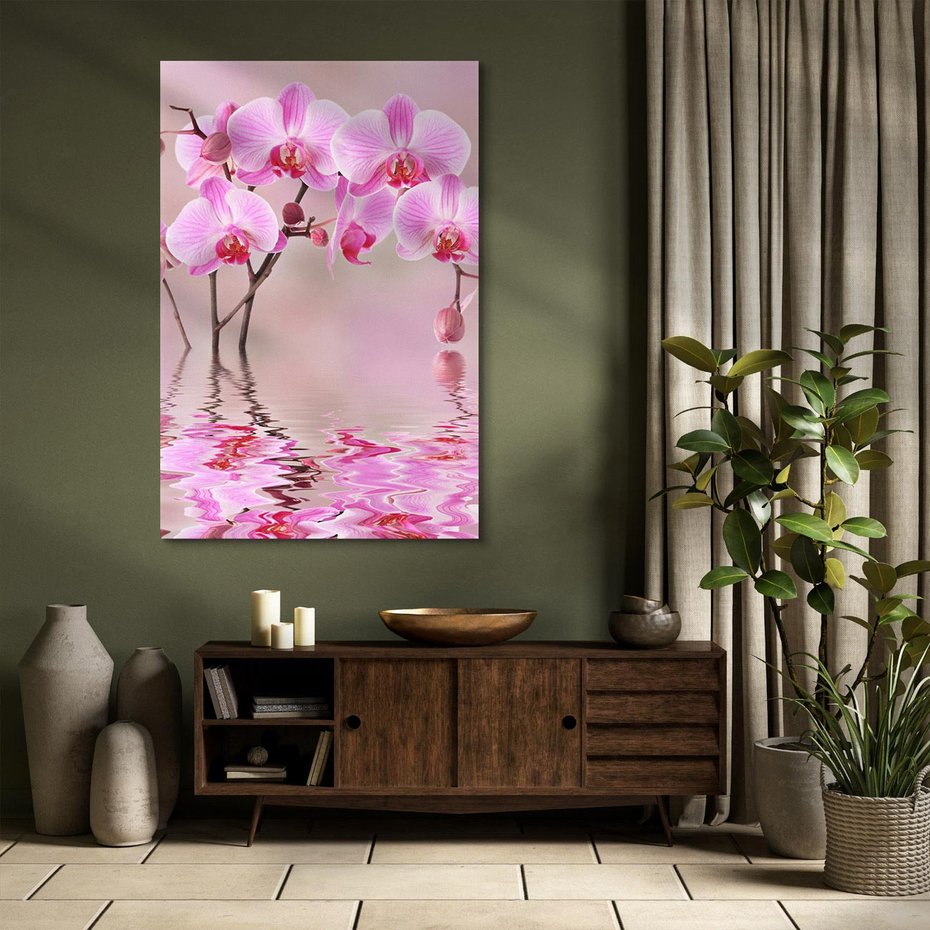 Obraz na płótnie 80x120 - Relaksacyjne spa w otoczeniu storczyka - spa, storczyk