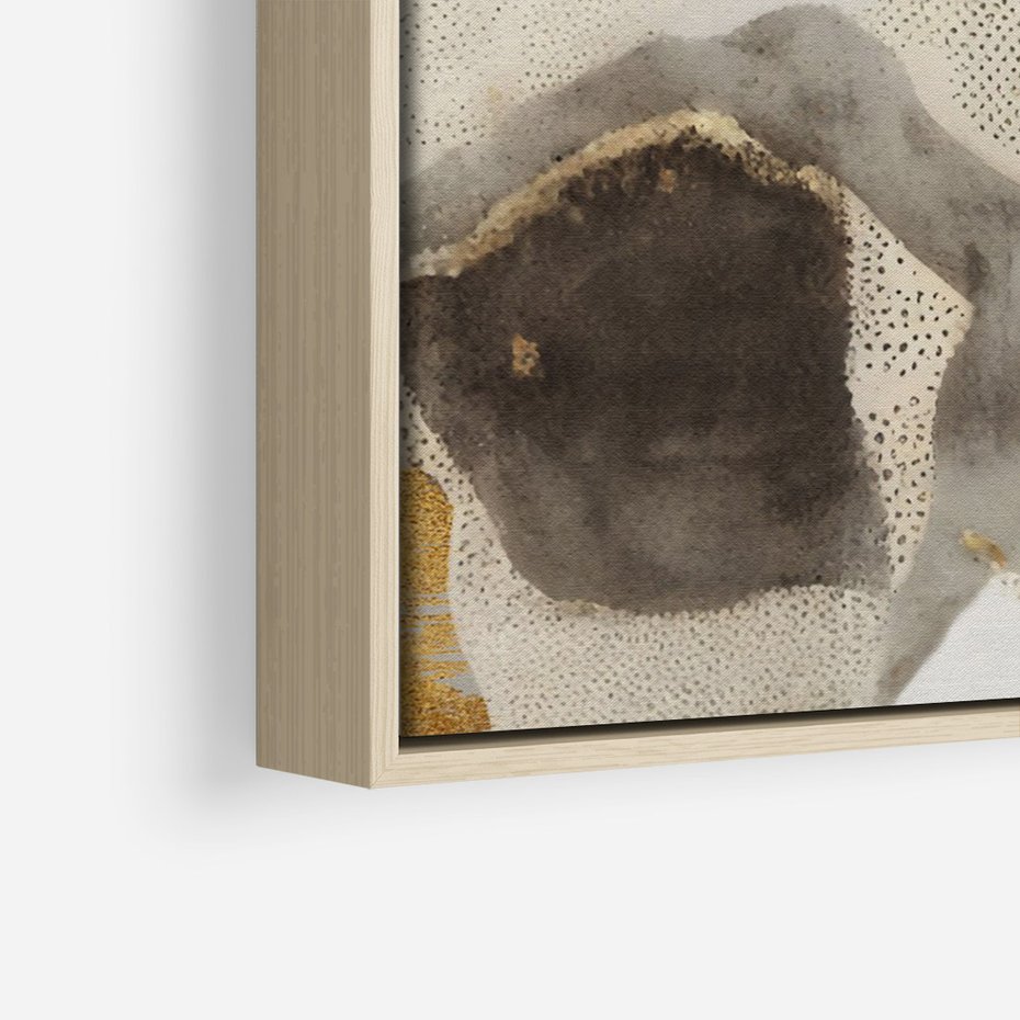 Obraz w ramie 80x120 - Nowoczesne Złoto i Szarość - plamy, złoto - rama drewno