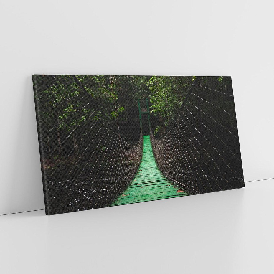 Obraz na płótnie 100x50 - Most linowy w lesie - most, linowy