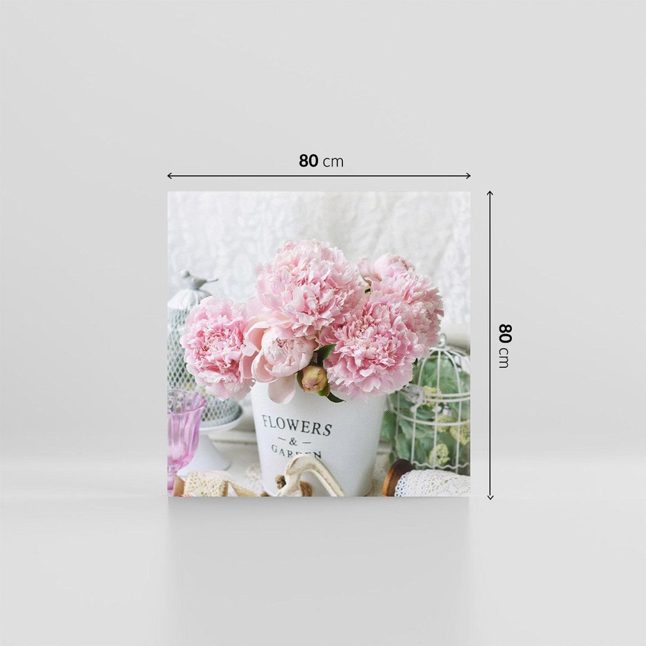 Obraz na płótnie 80x80 - Miłość w powietrzu - kwiaty, romantyczne