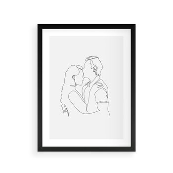 Plakat w ramie 30x40 - Wewnętrzne Emocje - para zakochanych, kobieta i mężczyzna - rama czarna