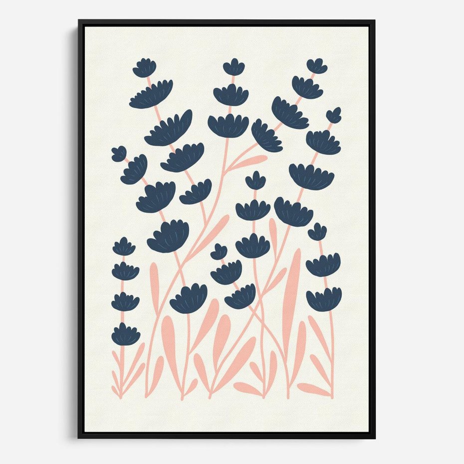 Obraz w ramie 70x100 - Migotliwe Kształty - kwiaty, rośliny - rama czarna