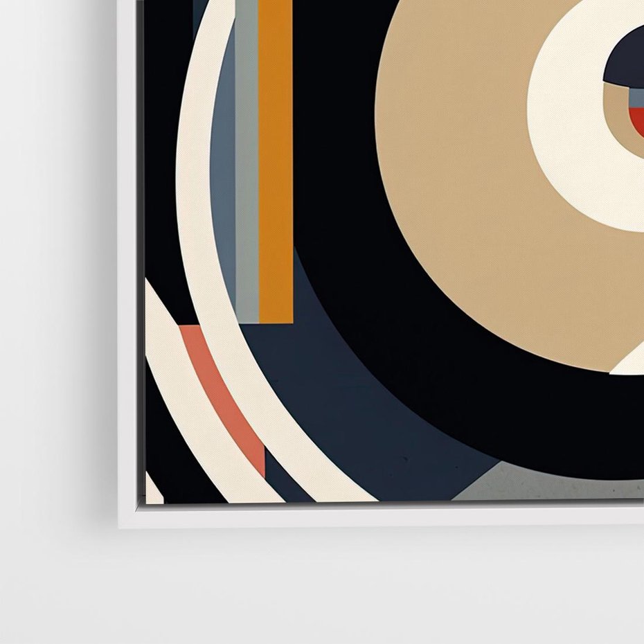 Obraz w ramie 80x80 - Wibracje Marzeń - abstrakcyjny obraz, geometryczne koła - rama biała