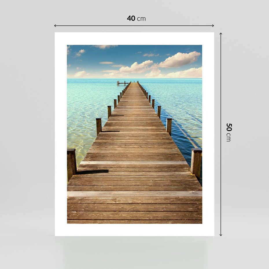 Plakat bez ramy 40x50 - Pomost nad morską przestrzenią - pomost, morze