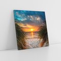 Obraz na płótnie 40x40 - Magia zachodu słońca na plaży - zachód, słońca