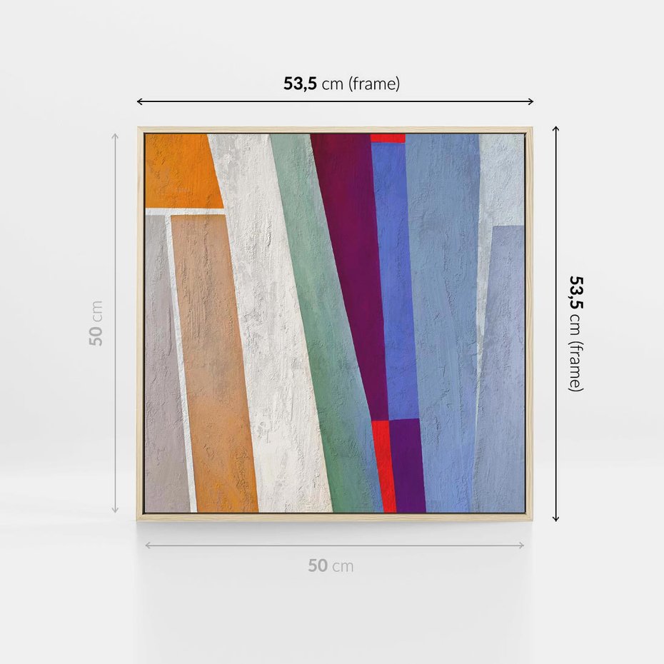 Obraz w ramie 50x50 - Księga Ukrytych Odbić - abstrakcyjne dziwne kształty, olejny obraz - rama drewno