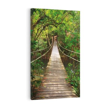 Obraz na płótnie 50x70 - Przez Dżunglę - most, linowy