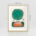 Plakat w ramie 30x40 - Rozmyte Granice - abstrakcyjne plamy, zielony - rama drewno