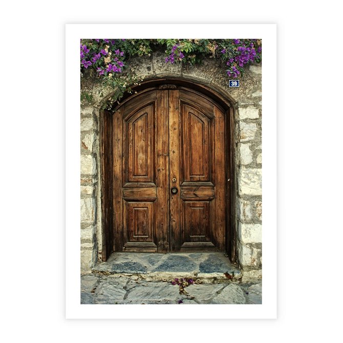Plakat bez ramy 21x30 - Tajemnicze stare drzwi - stare, drzwi