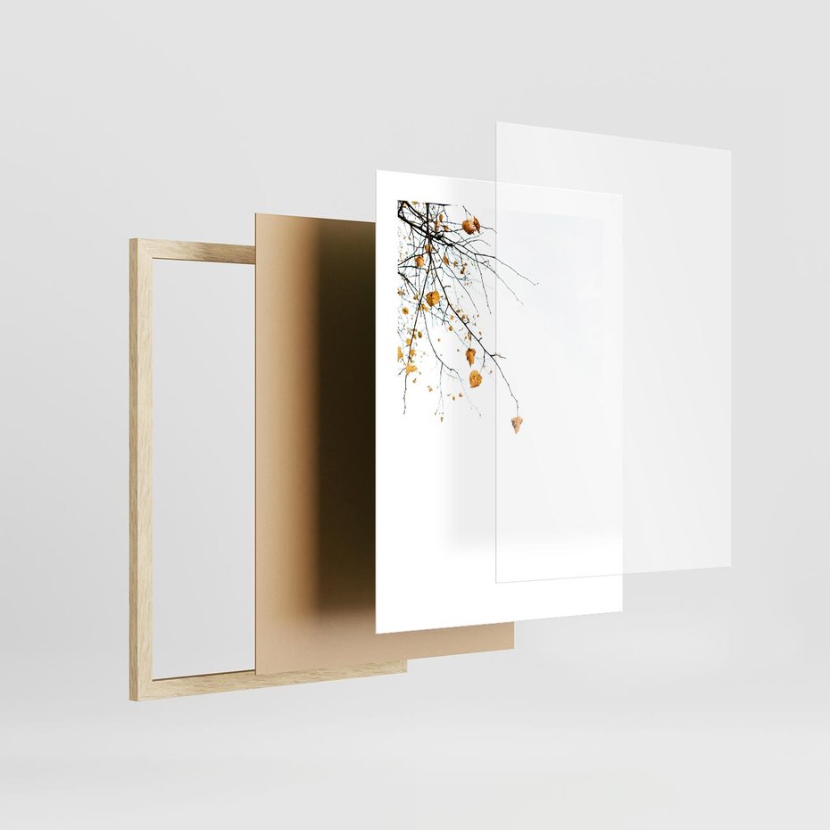 Plakat w ramie 30x40 - Złota Jesień - drzewo, żółte liście - rama drewno