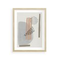 Plakat w ramie 30x40 - Nowoczesna Abstrakcja: Delikatne Beże - abstrakcja, nowoczesna sztuka - rama drewno