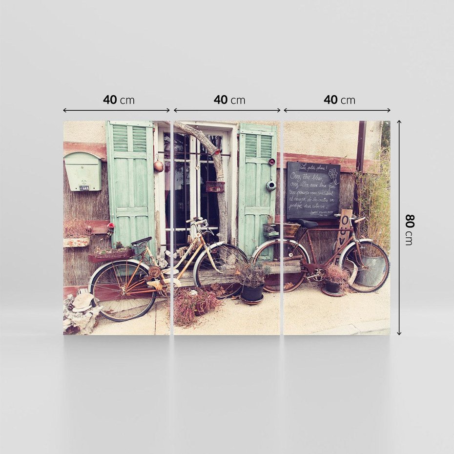 Obraz na płótnie 120x80 - Romantyczny rowerowy spacer po Prowansji - Prowansja, rower