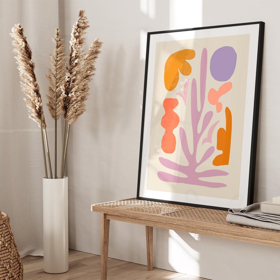 Plakat bez ramy 50x70 - Przenikająca Harmonia - abstrakcyjny obraz, pastelowe kolory