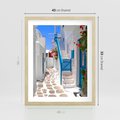 Plakat w ramie 40x50 - Santorini: urok Grecji - Santorini, Grecja - rama drewno