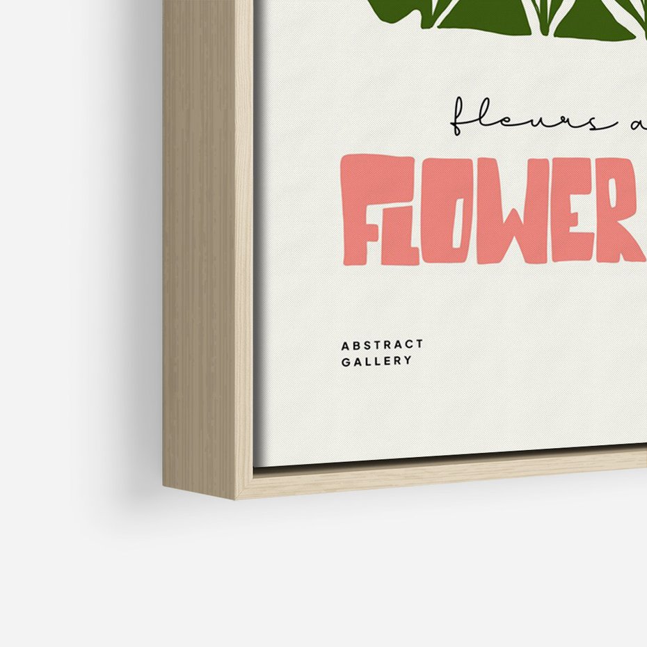 Obraz w ramie 50x70 - Symfonia Kolorowych Kształtów - nowoczesna grafika, kwiatowa kompozycja - rama drewno