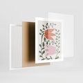 Plakat w ramie 40x50 - Rozkwitające Kontury - plakat, kwiaty - rama biała
