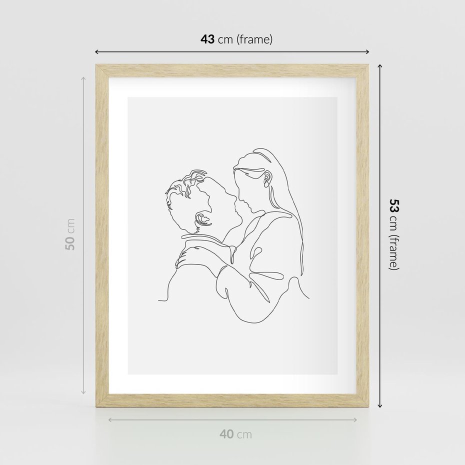 Plakat w ramie 40x50 - Bezgraniczne Tańce - para zakochanych, kobieta i mężczyzna - rama drewno