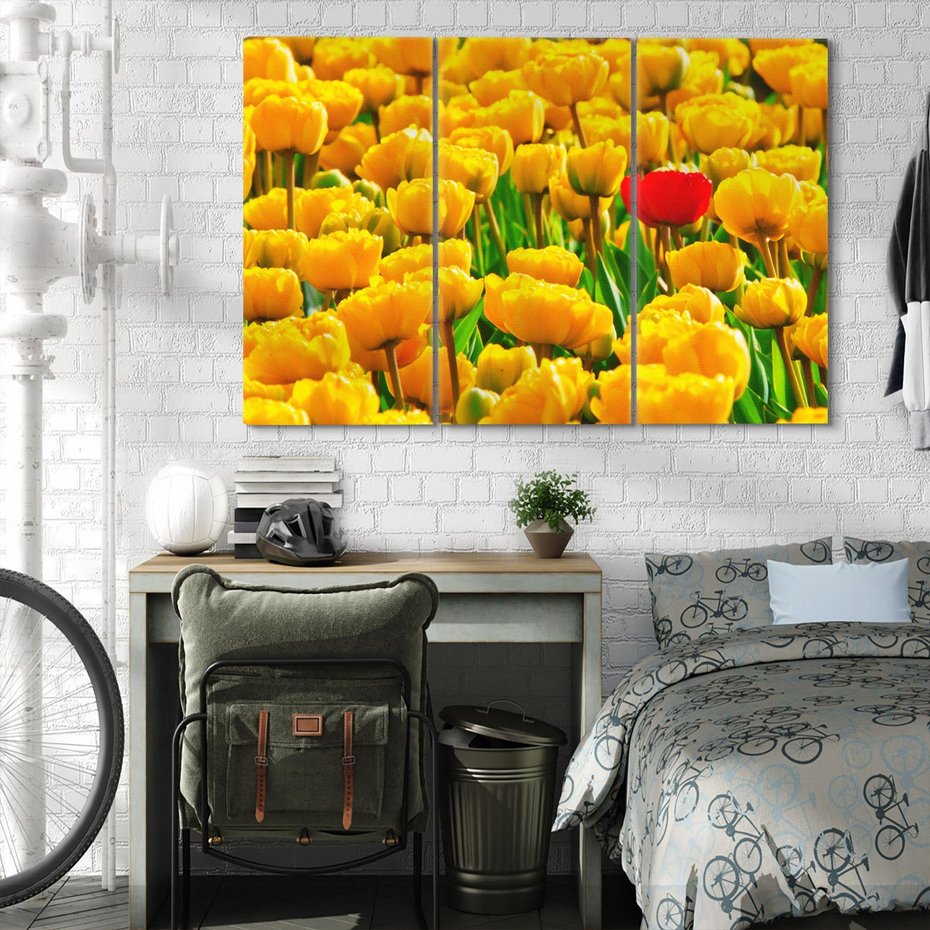 Obraz na płótnie 120x80 - kwiatowa elegancja - tulipany, kwiat