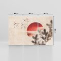 Obraz na płótnie 120x80 - "Birds and sunset" Katsushiki Hokusai - Reprodukcja - reprodukcja, obraz na płótnie