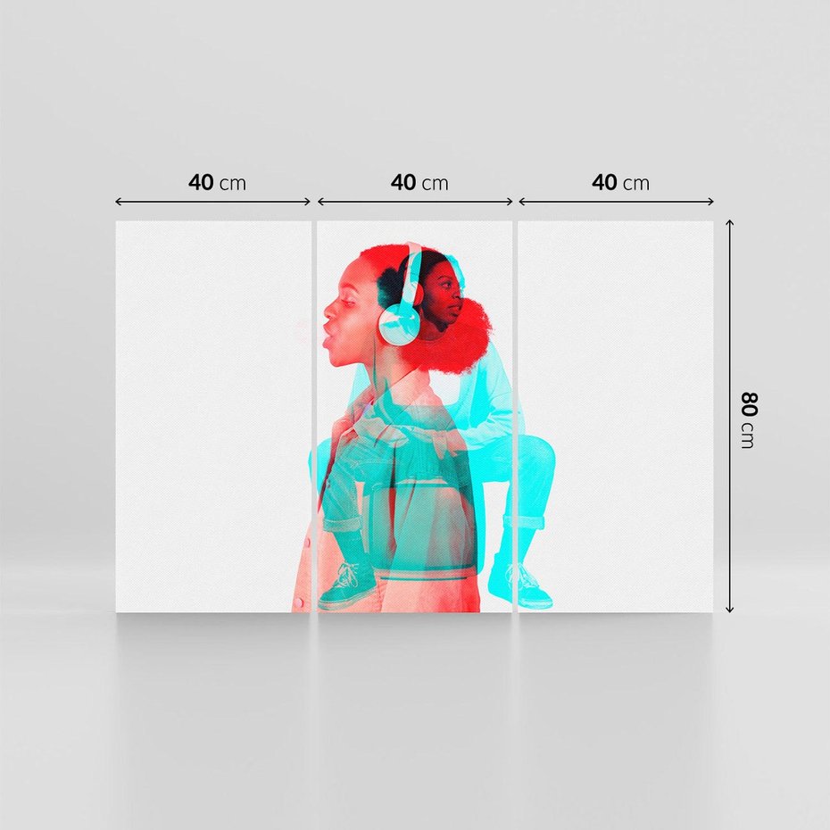 Obraz na płótnie 120x80 - Rytmy Wspomnień - kolaż zdjęć, kobieta